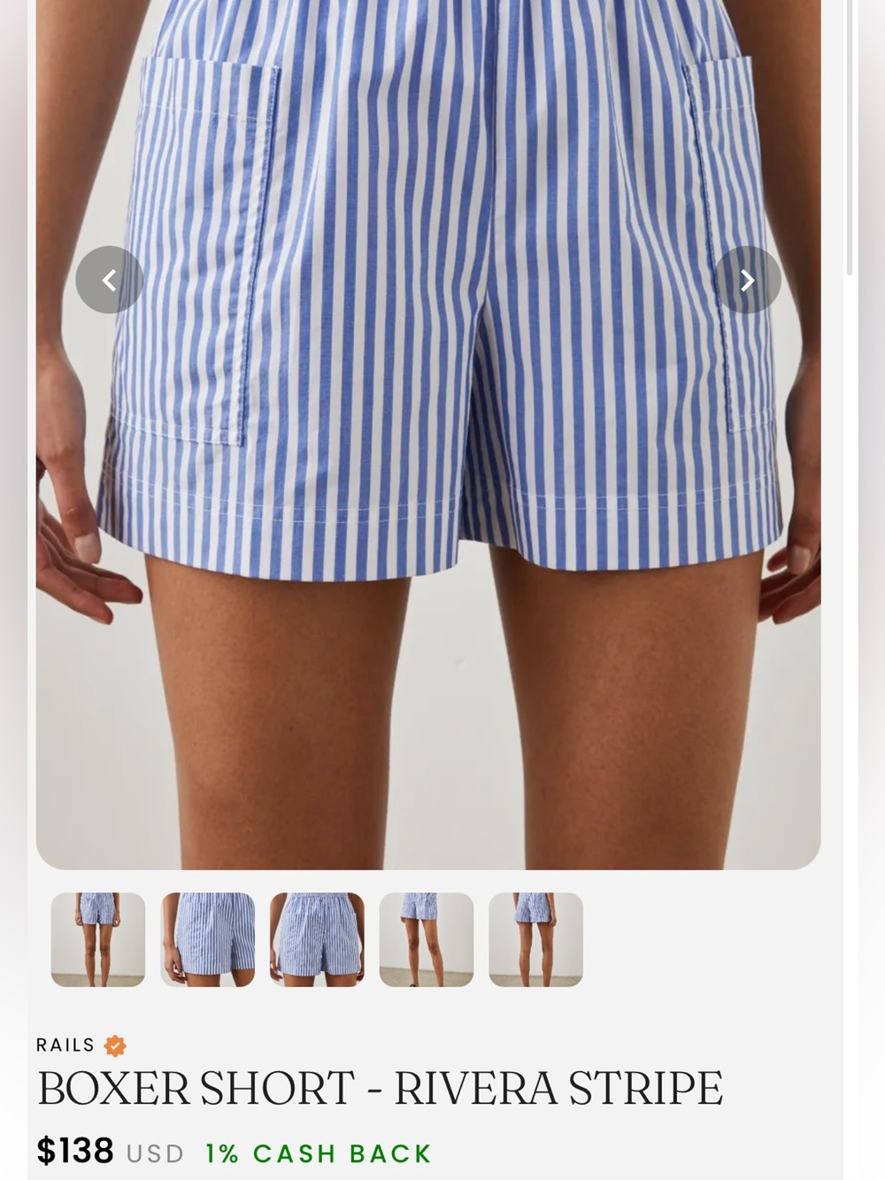 Rails Rivera Stripe Boxer Shorts - Blue & White